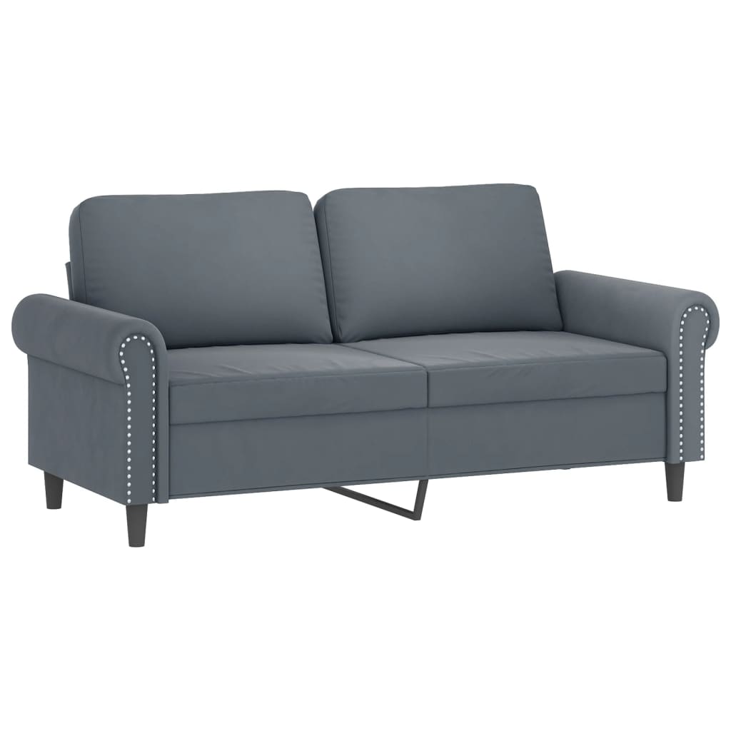 Tweezitsbank met sierkussens 140 cm fluweel donkergrijs is nu te koop bij PeponiXL, paradijselijk wonen!