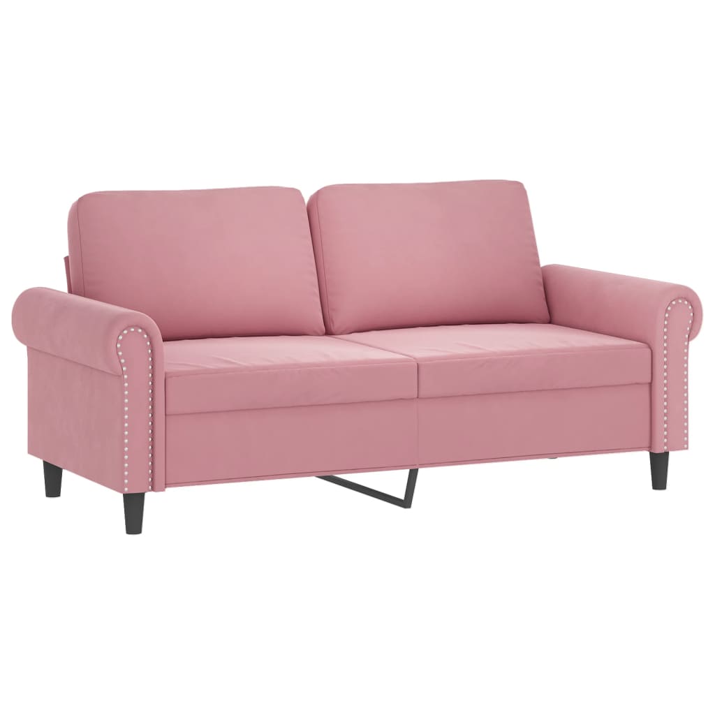 Tweezitsbank met sierkussens 140 cm fluweel roze is nu te koop bij PeponiXL, paradijselijk wonen!