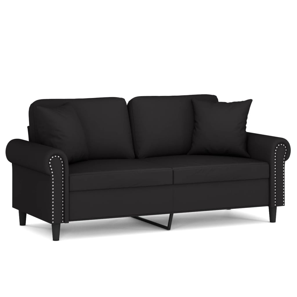 Tweezitsbank met sierkussens 140 cm fluweel zwart is nu te koop bij PeponiXL, paradijselijk wonen!