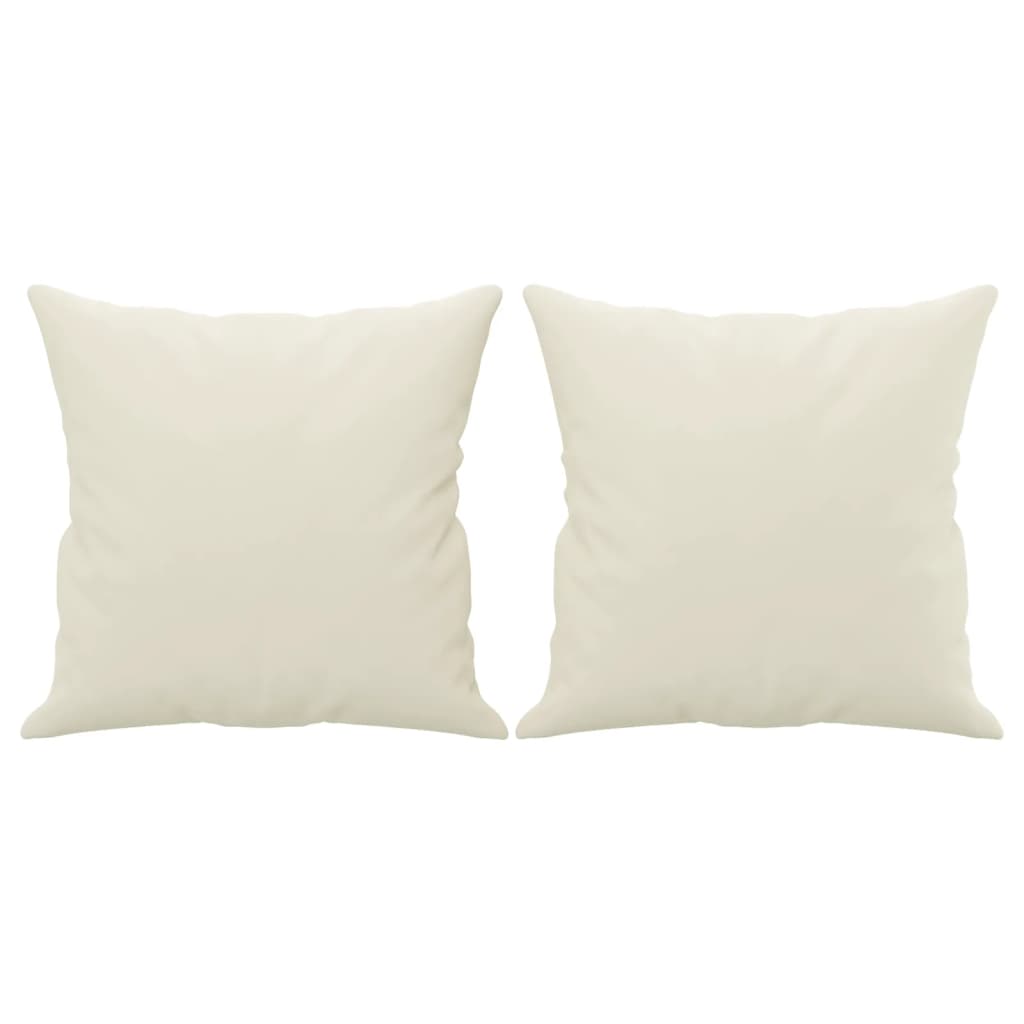 Tweezitsbank met sierkussens 140 cm fluweel crèmekleurig is nu te koop bij PeponiXL, paradijselijk wonen!
