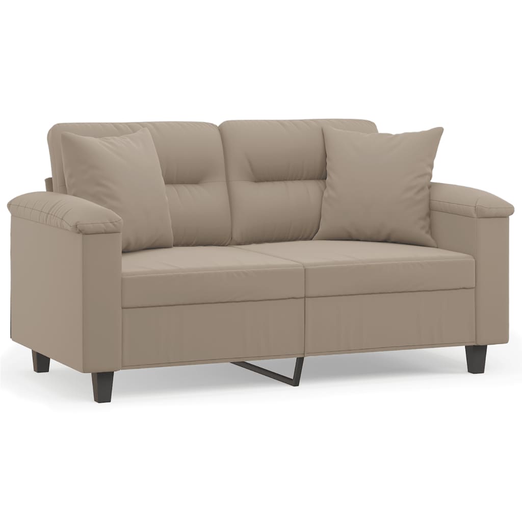 Tweezitsbank met kussens 120 cm microvezelstof taupe is nu te koop bij PeponiXL, paradijselijk wonen!