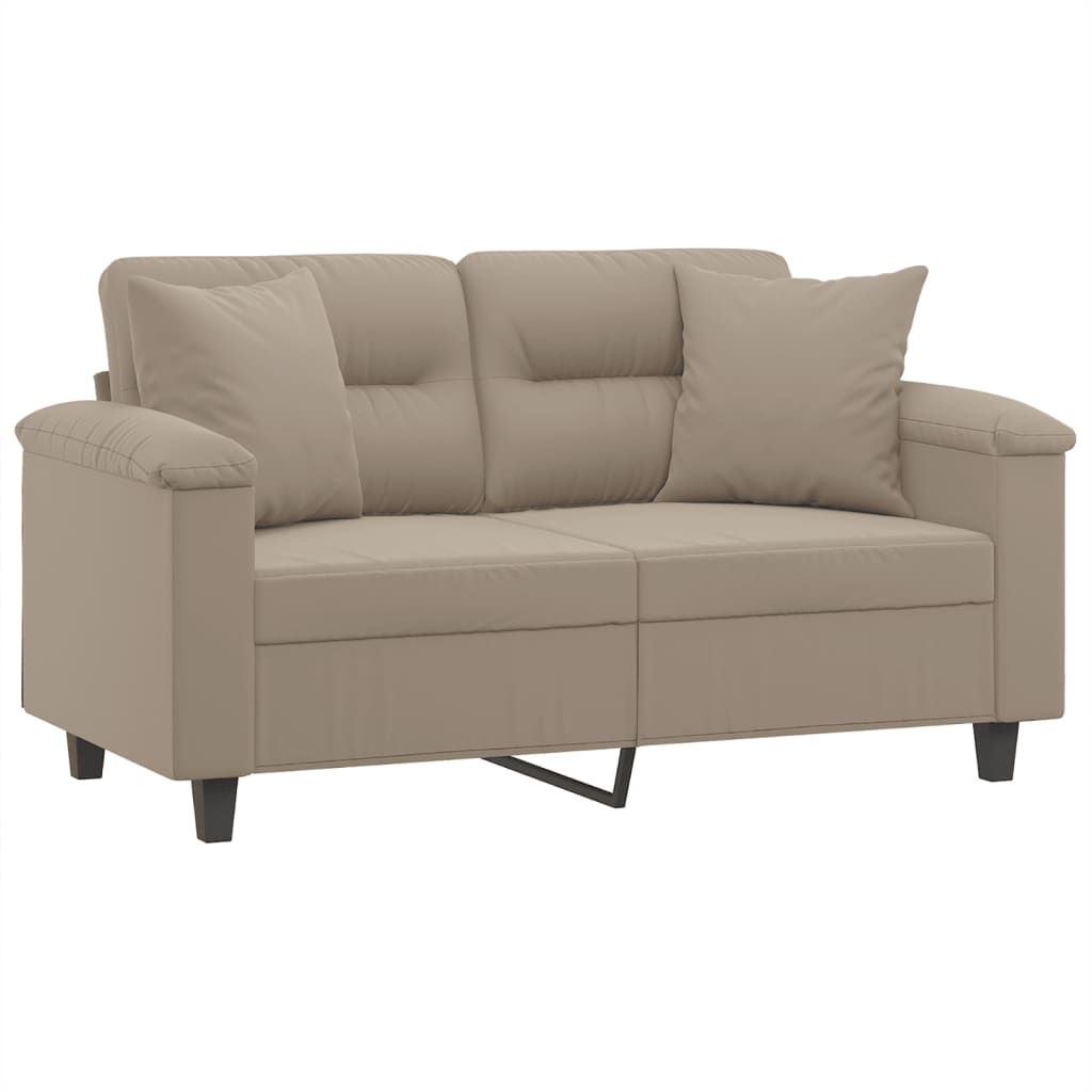 Tweezitsbank met kussens 120 cm microvezelstof taupe is nu te koop bij PeponiXL, paradijselijk wonen!