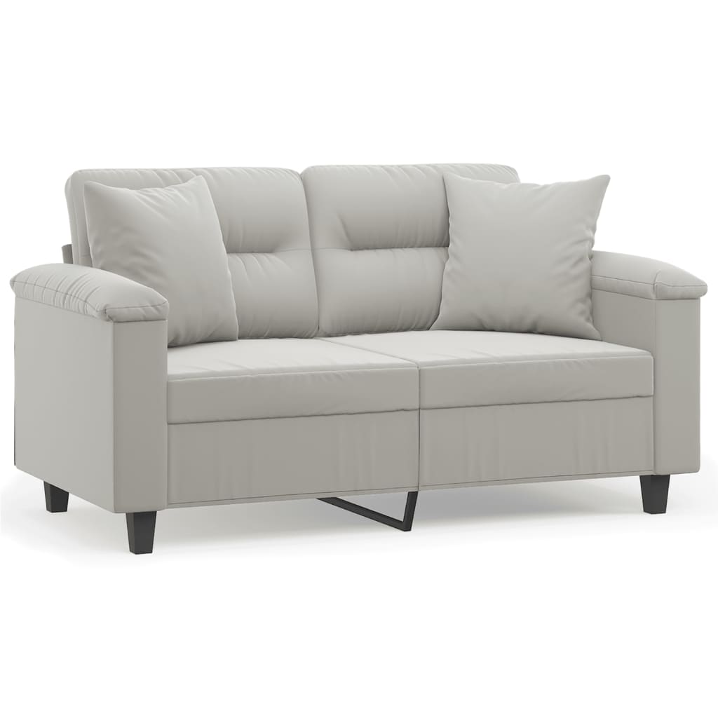 Tweezitsbank met kussens 120 cm microvezelstof lichtgrijs is nu te koop bij PeponiXL, paradijselijk wonen!