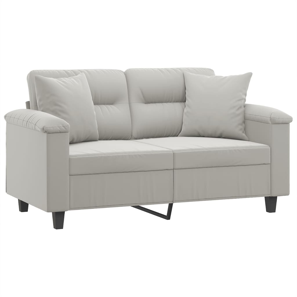 Tweezitsbank met kussens 120 cm microvezelstof lichtgrijs is nu te koop bij PeponiXL, paradijselijk wonen!