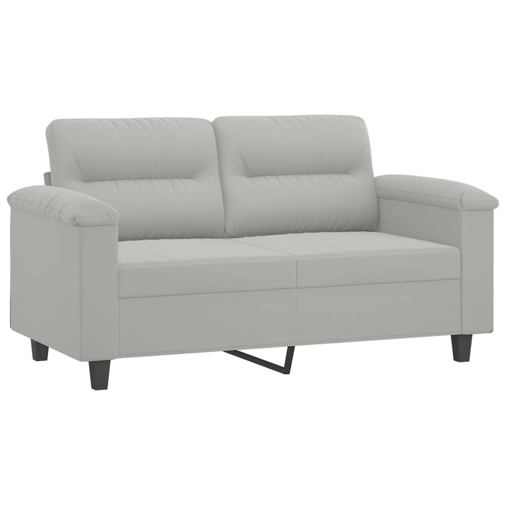 Tweezitsbank met kussens 120 cm microvezelstof lichtgrijs is nu te koop bij PeponiXL, paradijselijk wonen!
