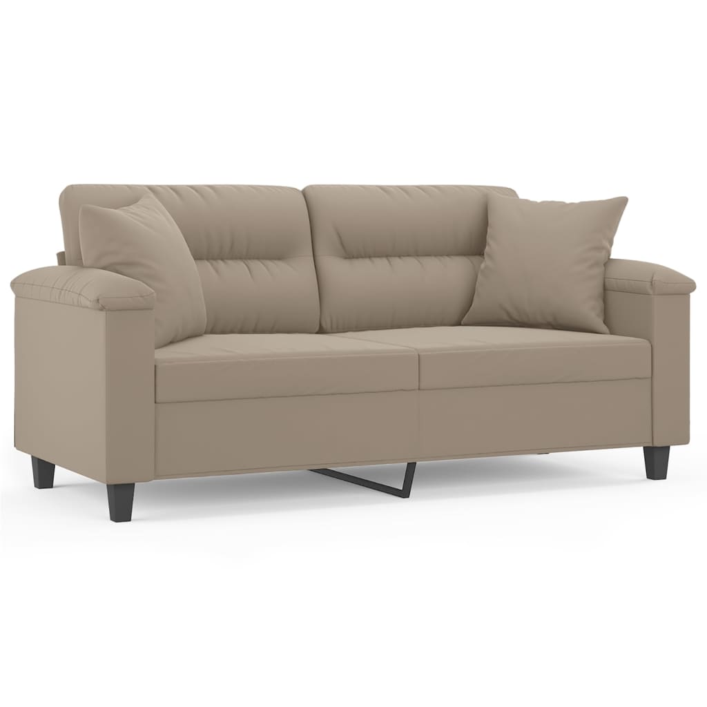 Tweezitsbank met kussens 140 cm microvezelstof taupe is nu te koop bij PeponiXL, paradijselijk wonen!