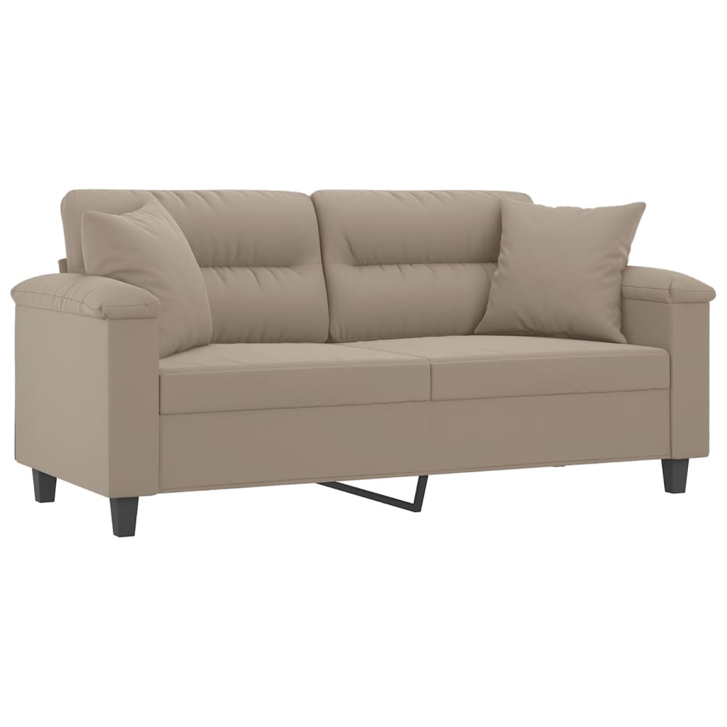 Tweezitsbank met kussens 140 cm microvezelstof taupe is nu te koop bij PeponiXL, paradijselijk wonen!