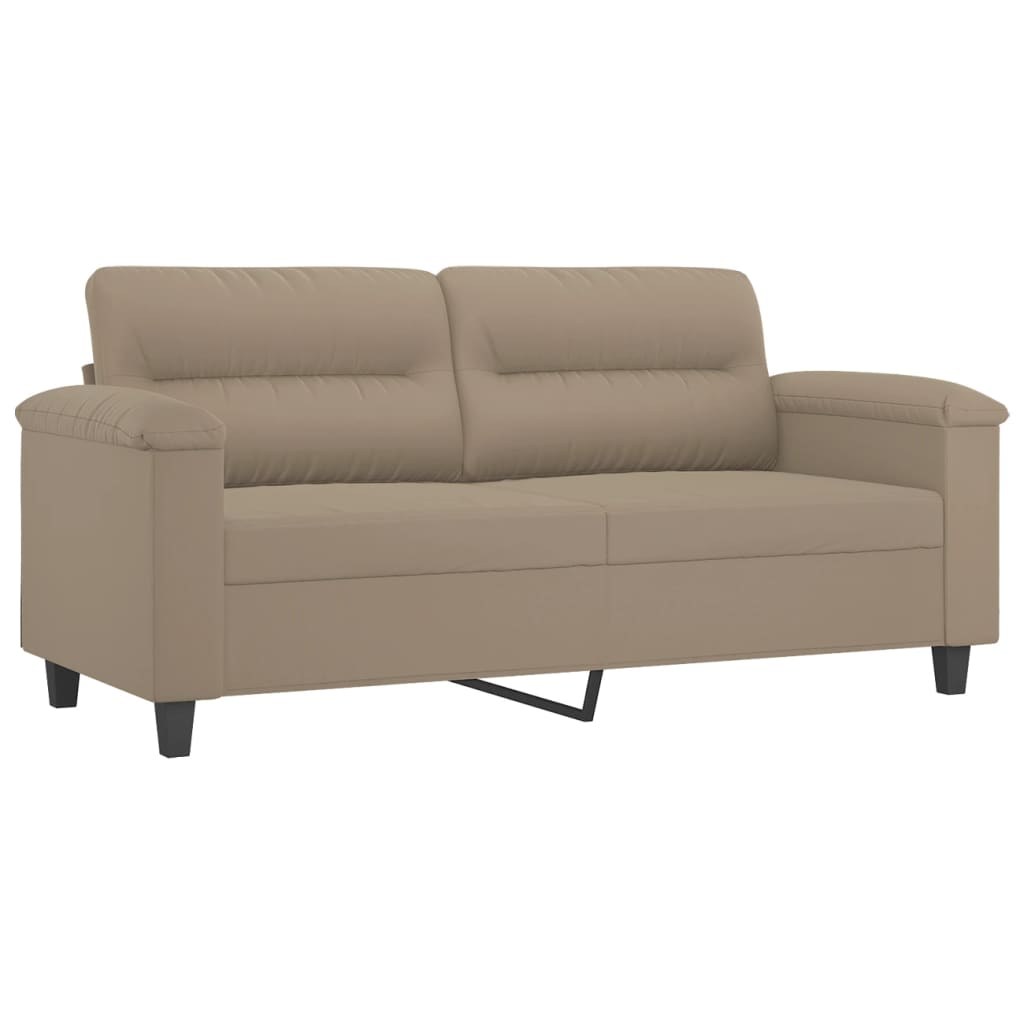 Tweezitsbank met kussens 140 cm microvezelstof taupe is nu te koop bij PeponiXL, paradijselijk wonen!