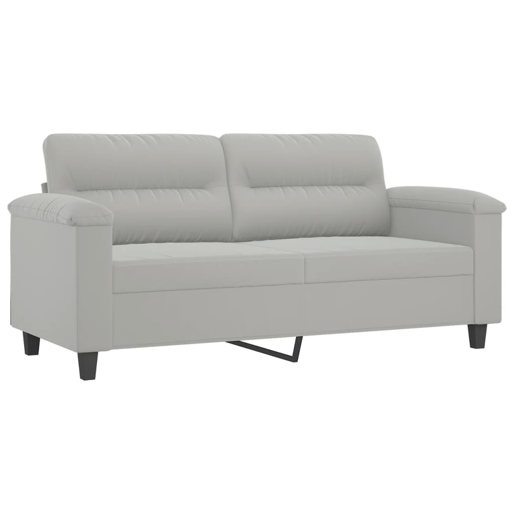 Tweezitsbank met kussens 140 cm microvezelstof lichtgrijs is nu te koop bij PeponiXL, paradijselijk wonen!