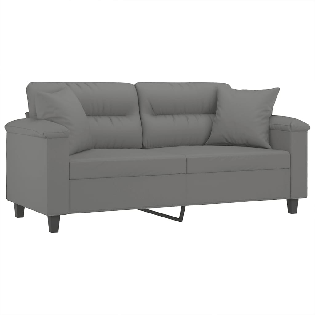 Tweezitsbank met kussens 140 cm microvezelstof donkergrijs is nu te koop bij PeponiXL, paradijselijk wonen!
