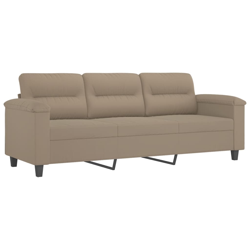 Driezitsbank met kussens 180 cm microvezelstof taupe is nu te koop bij PeponiXL, paradijselijk wonen!