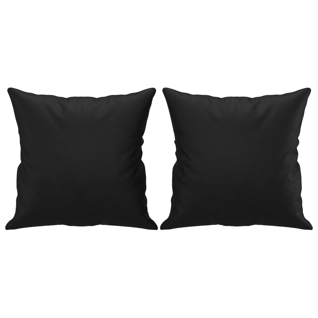 Tweezitsbank met sierkussens 120 cm kunstleer zwart is nu te koop bij PeponiXL, paradijselijk wonen!