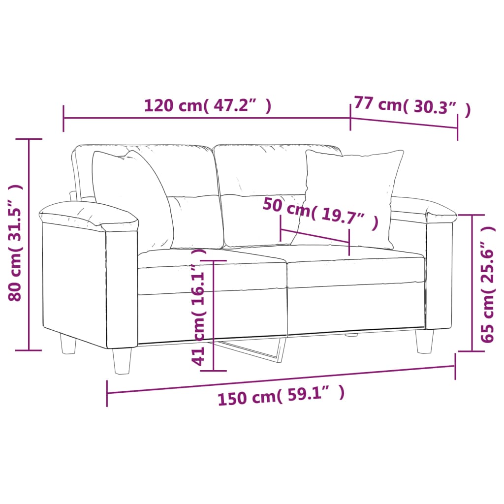 Tweezitsbank met sierkussens 120 cm kunstleer zwart is nu te koop bij PeponiXL, paradijselijk wonen!