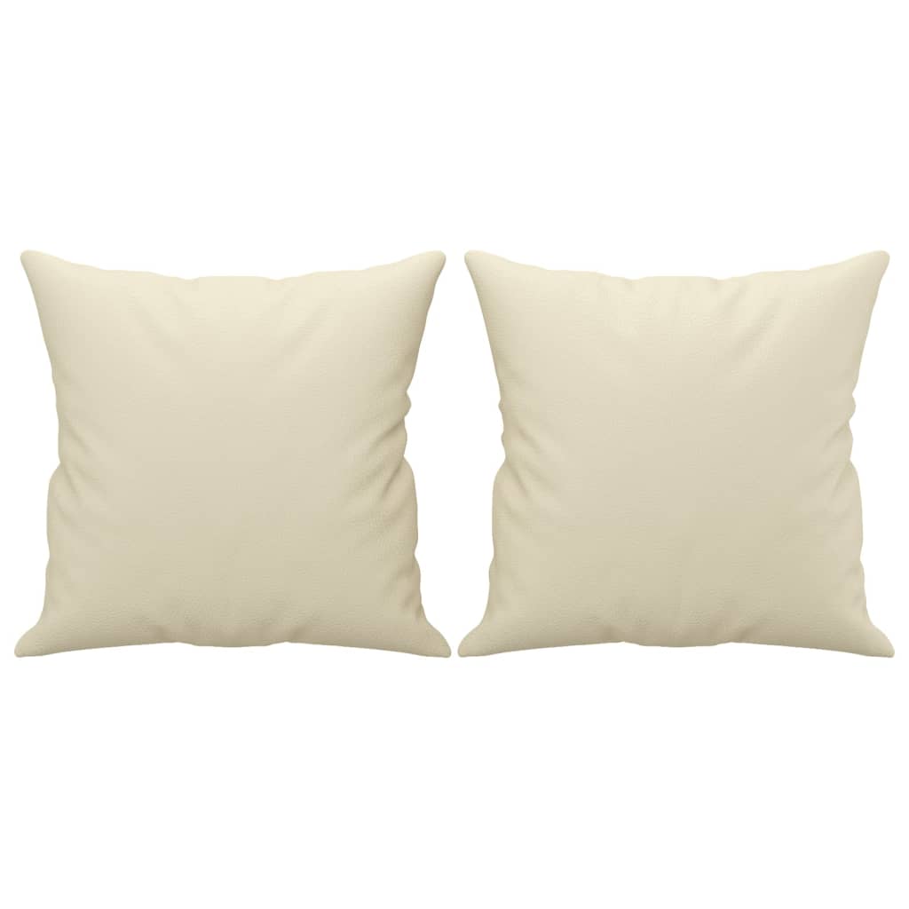 Tweezitsbank met sierkussens 120 cm kunstleer crèmekleurig is nu te koop bij PeponiXL, paradijselijk wonen!