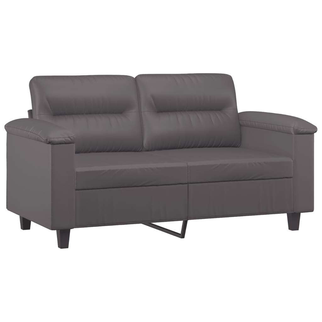 Tweezitsbank met sierkussens 120 cm kunstleer grijs is nu te koop bij PeponiXL, paradijselijk wonen!