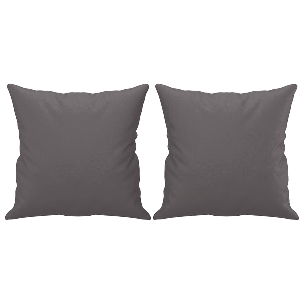 Tweezitsbank met sierkussens 120 cm kunstleer grijs is nu te koop bij PeponiXL, paradijselijk wonen!