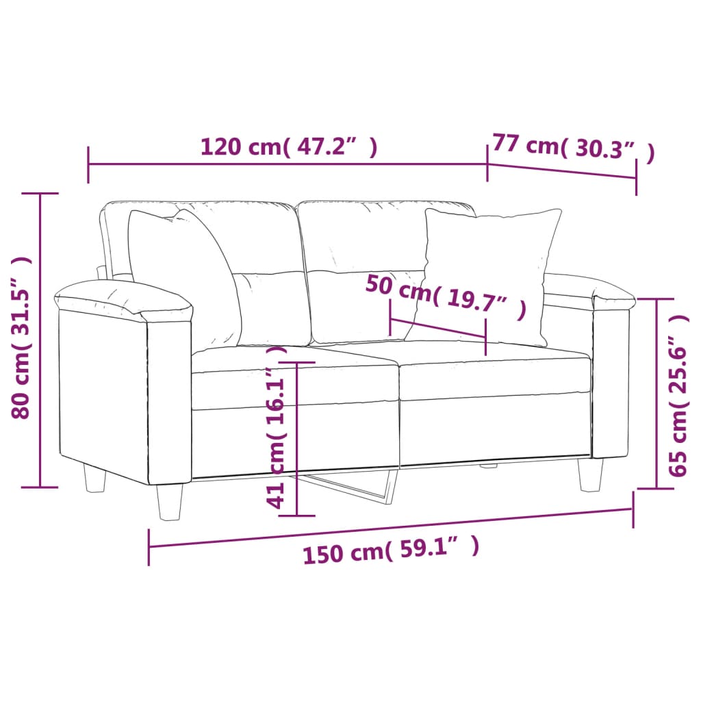 Tweezitsbank met sierkussens 120 cm kunstleer grijs is nu te koop bij PeponiXL, paradijselijk wonen!