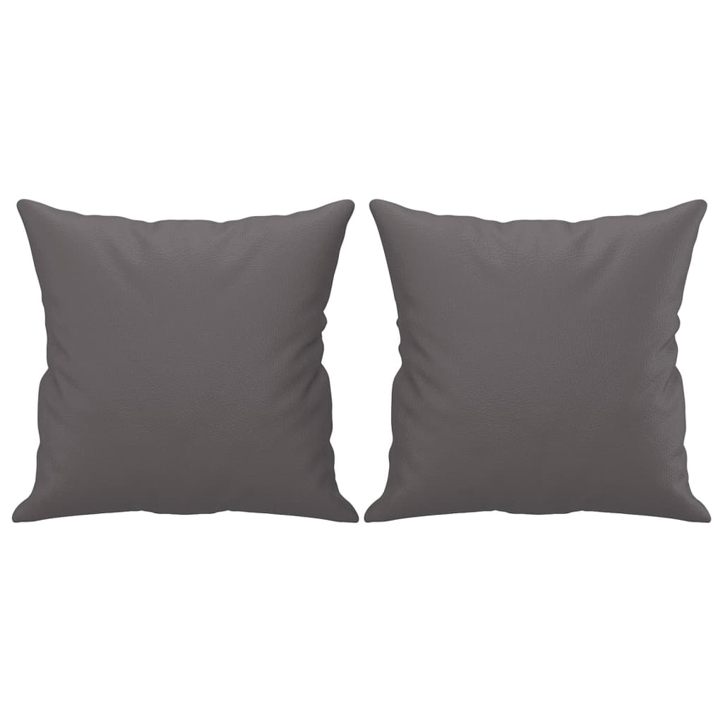 Tweezitsbank met sierkussens 140 cm kunstleer grijs is nu te koop bij PeponiXL, paradijselijk wonen!