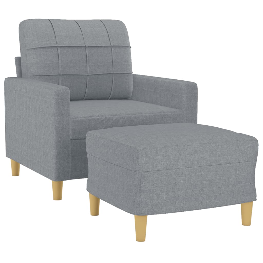 Fauteuil met voetenbank 60 cm stof lichtgrijs is nu te koop bij PeponiXL, paradijselijk wonen!