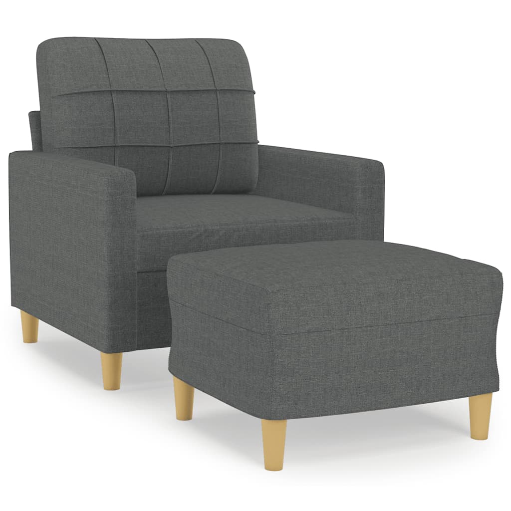 Fauteuil met voetenbank 60 cm stof donkergrijs is nu te koop bij PeponiXL, paradijselijk wonen!