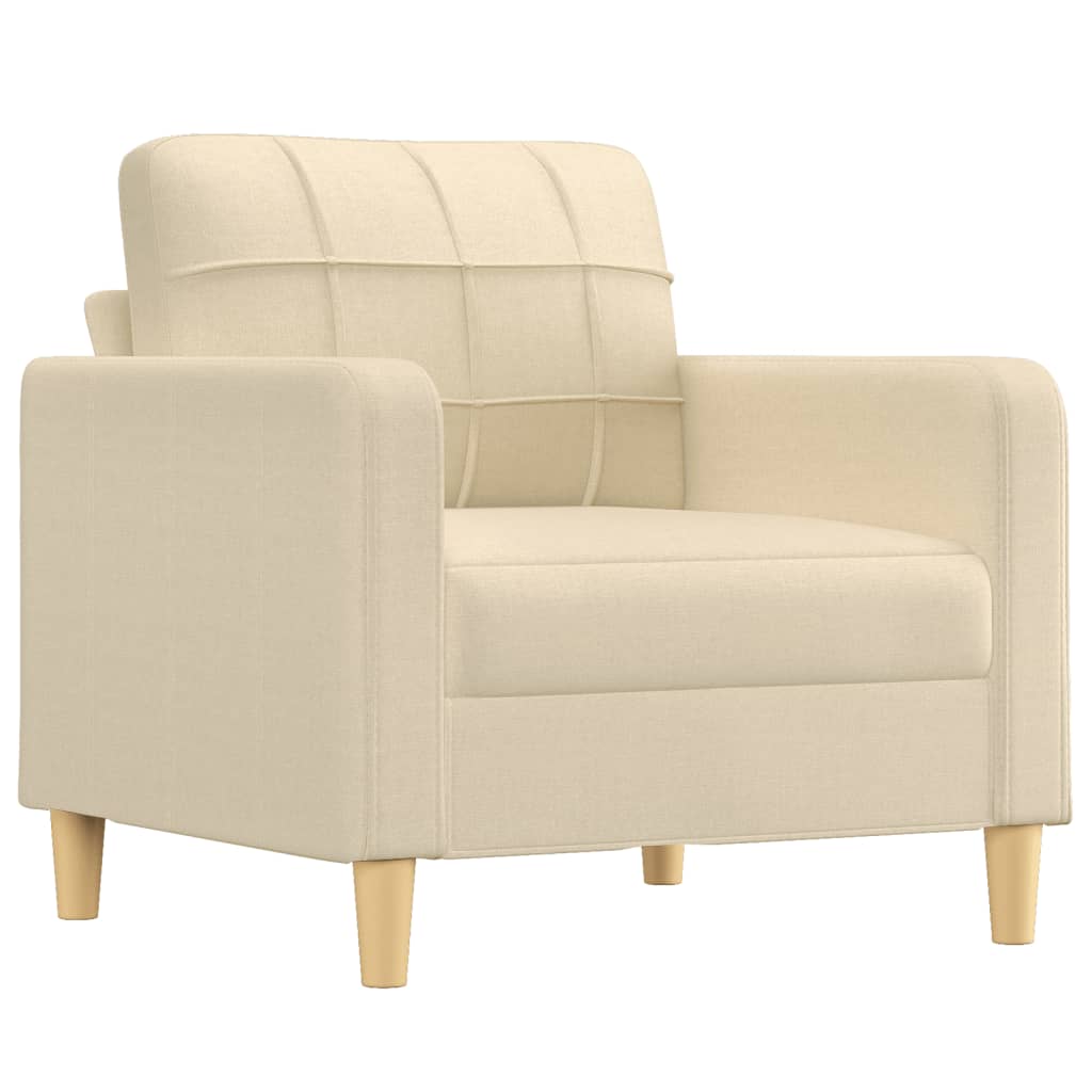 Fauteuil met voetenbank 60 cm stof crèmekleurig is nu te koop bij PeponiXL, paradijselijk wonen!