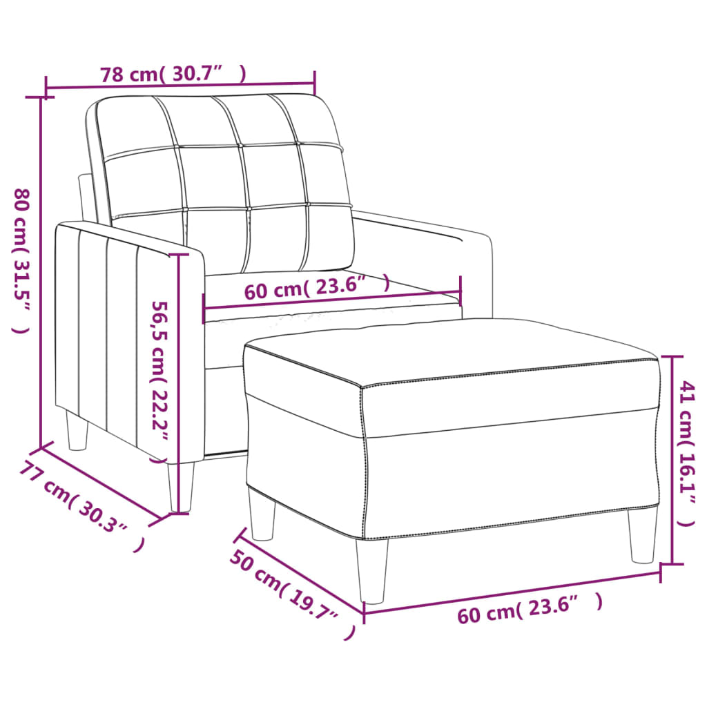 Fauteuil met voetenbank 60 cm stof zwart is nu te koop bij PeponiXL, paradijselijk wonen!