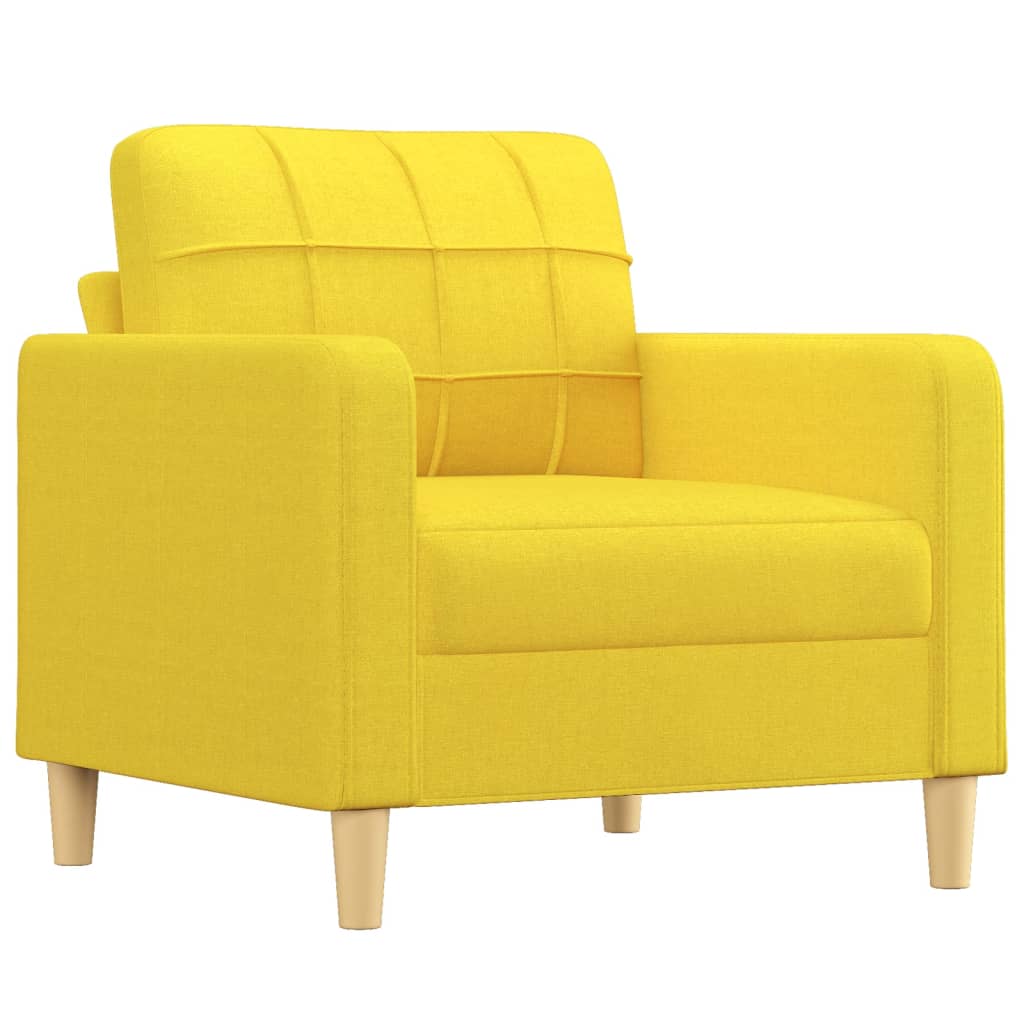 Fauteuil met voetenbank 60 cm stof lichtgeel is nu te koop bij PeponiXL, paradijselijk wonen!