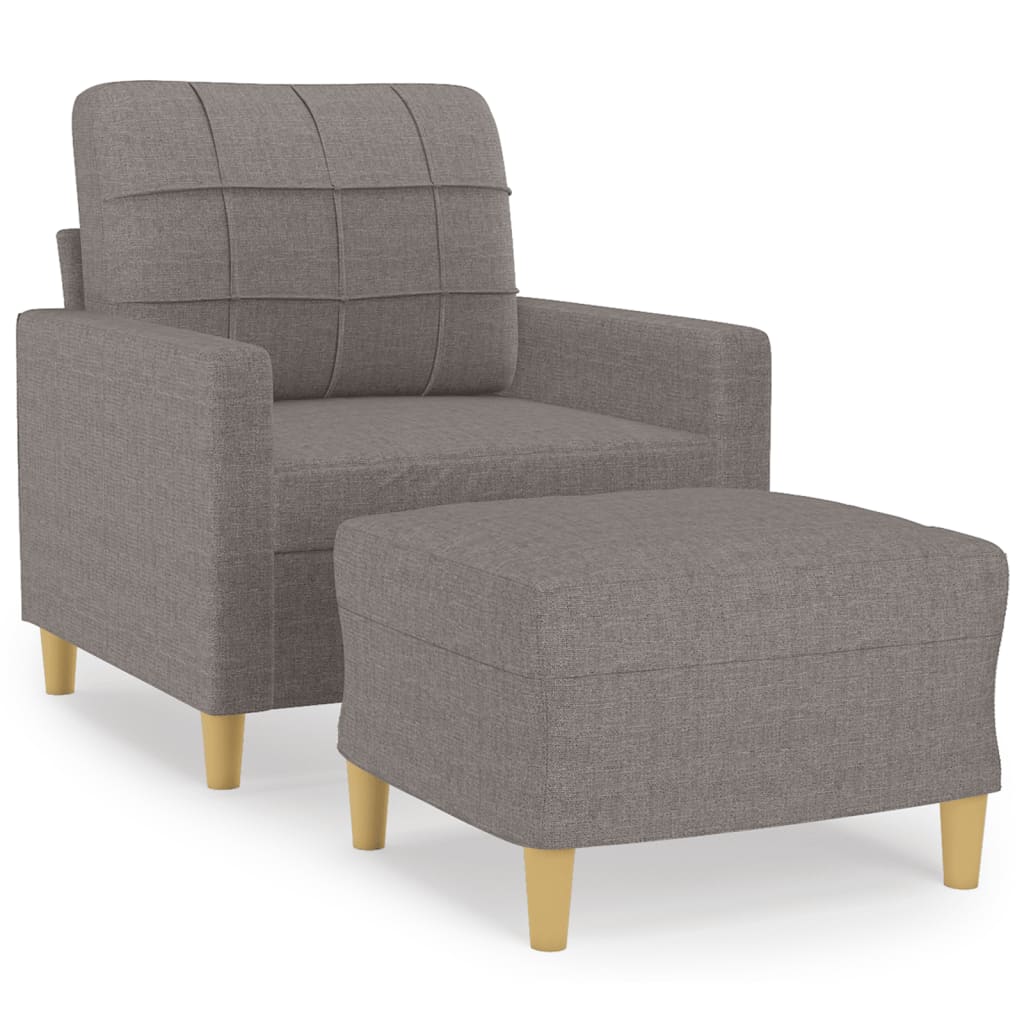 Fauteuil met voetenbank 60 cm stof taupe is nu te koop bij PeponiXL, paradijselijk wonen!