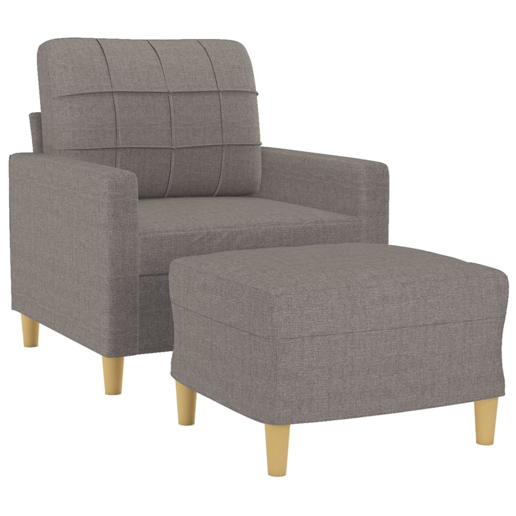 Fauteuil met voetenbank 60 cm stof taupe is nu te koop bij PeponiXL, paradijselijk wonen!