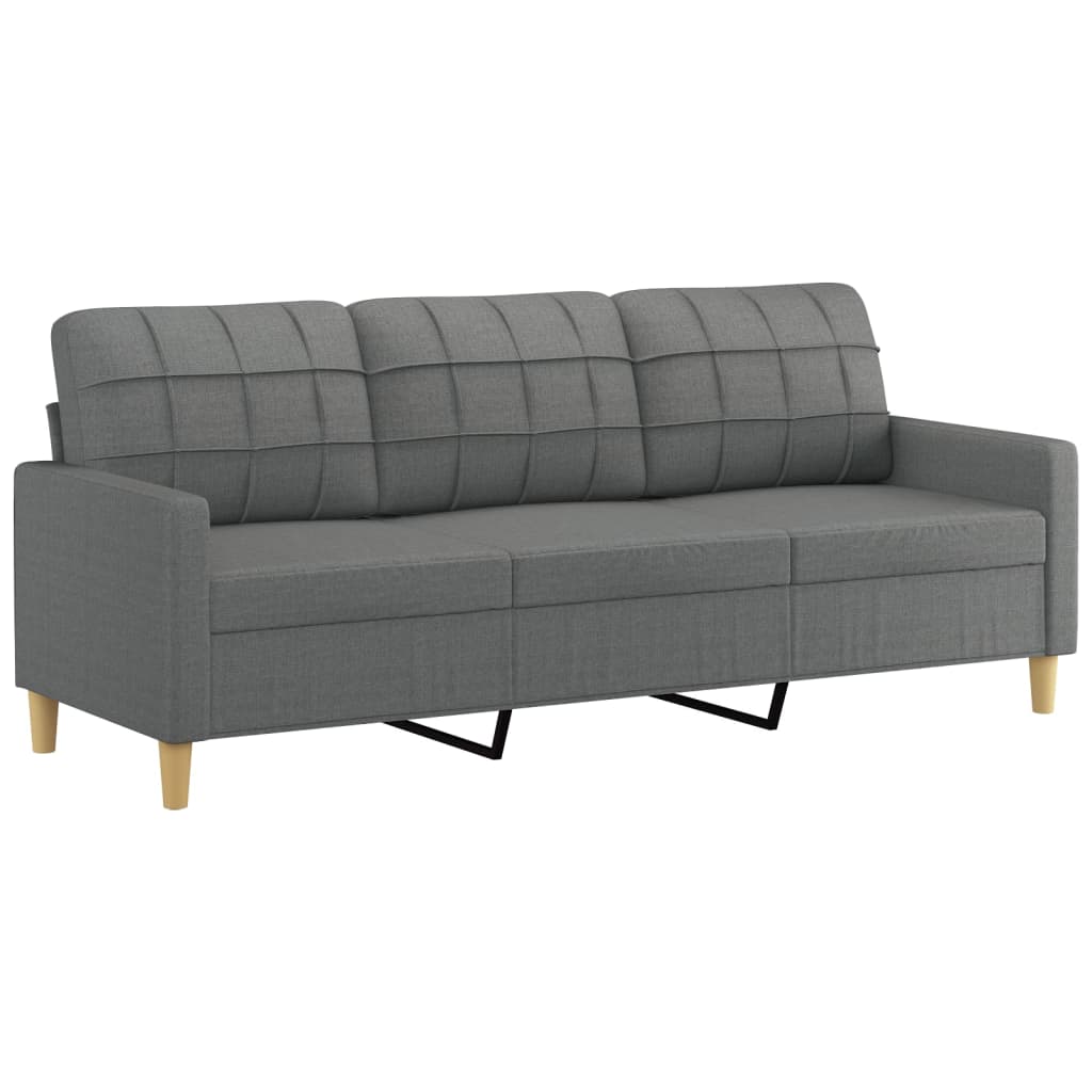 Driezitsbank met voetenbank 180 cm stof donkergrijs is nu te koop bij PeponiXL, paradijselijk wonen!