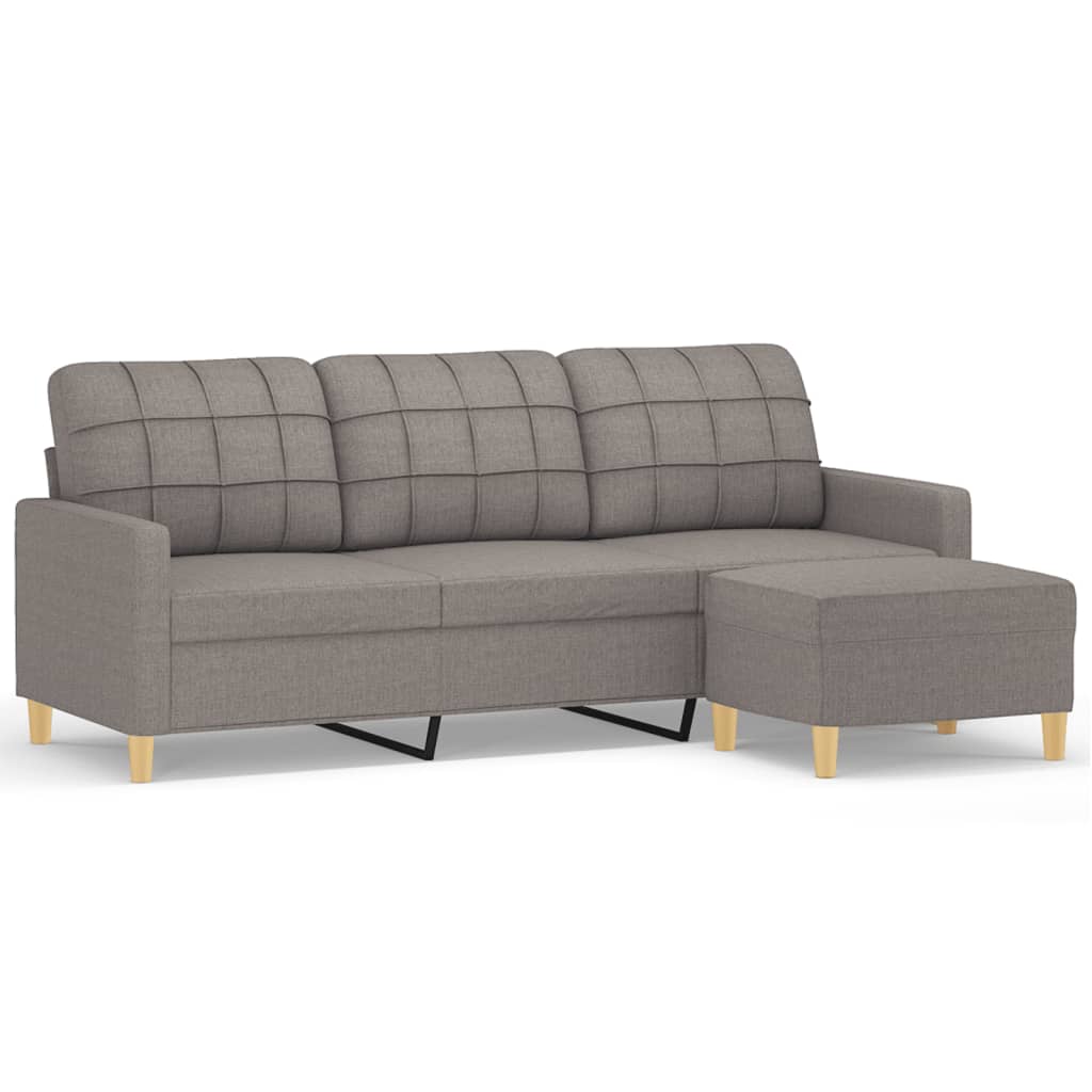 Driezitsbank met voetenbank 180 cm stof taupe is nu te koop bij PeponiXL, paradijselijk wonen!