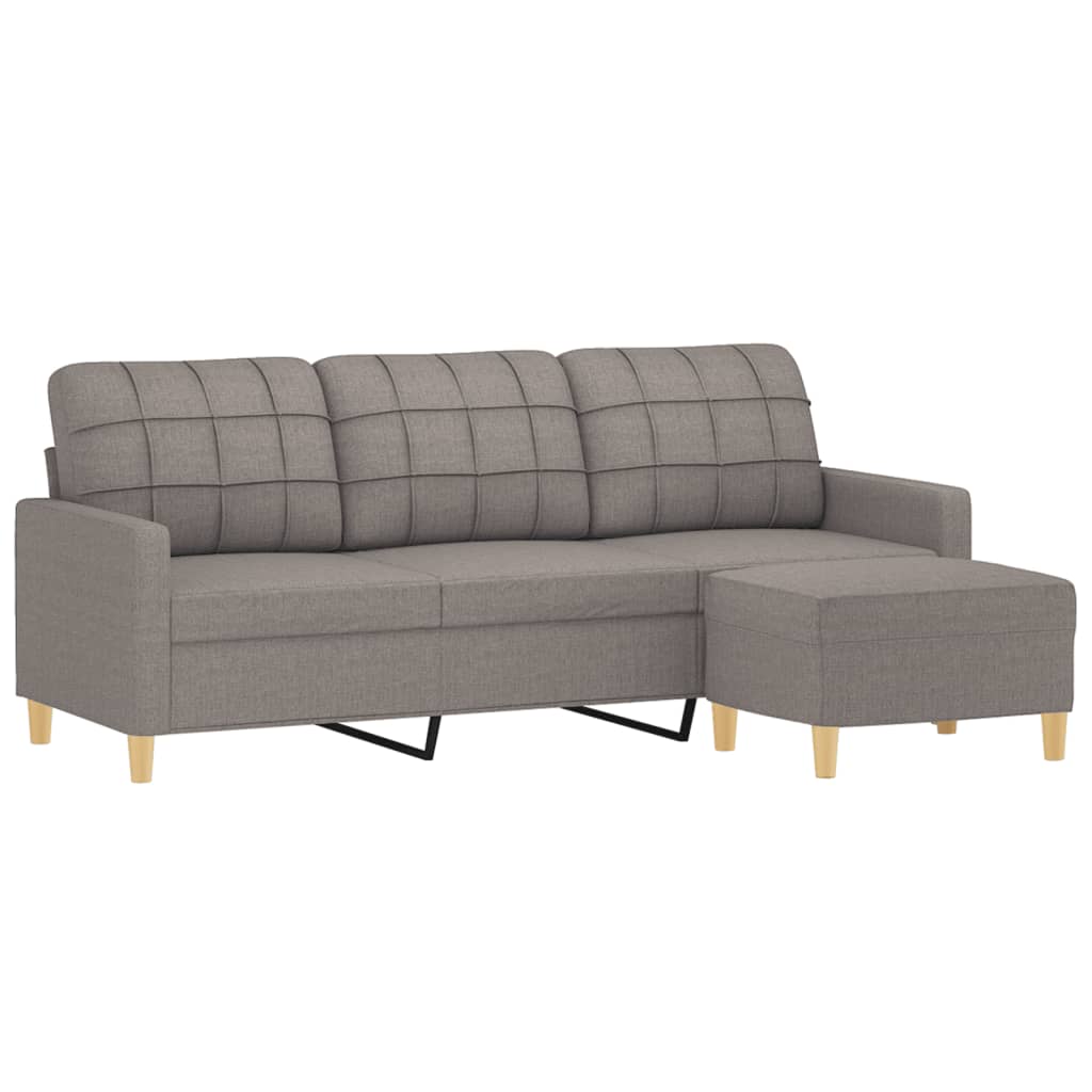 Driezitsbank met voetenbank 180 cm stof taupe is nu te koop bij PeponiXL, paradijselijk wonen!