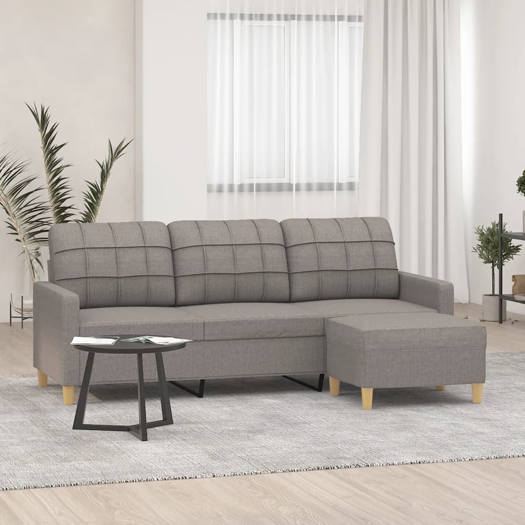Driezitsbank met voetenbank 180 cm stof taupe is nu te koop bij PeponiXL, paradijselijk wonen!