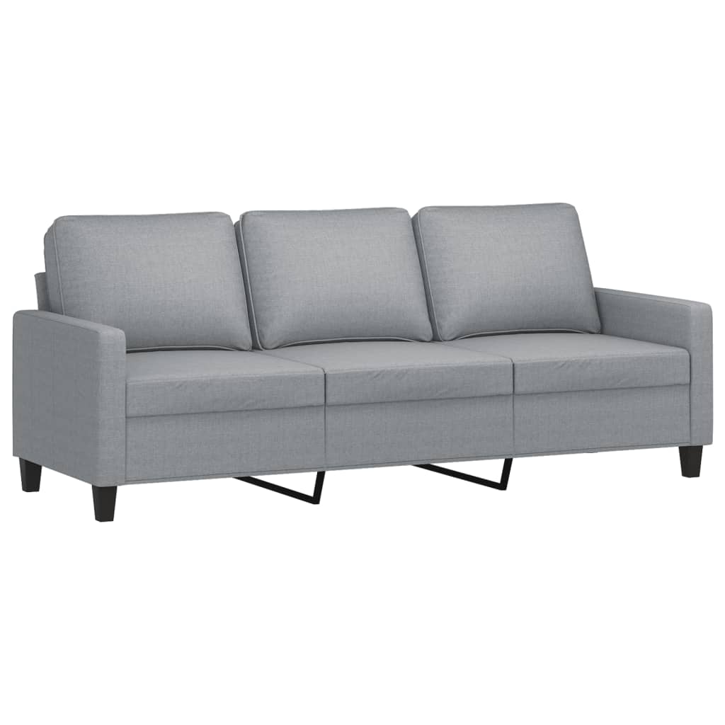 Driezitsbank met voetenbank 180 cm stof lichtgrijs is nu te koop bij PeponiXL, paradijselijk wonen!