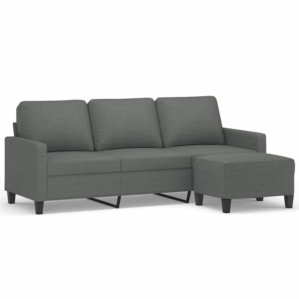 Driezitsbank met voetenbank 180 cm stof donkergrijs is nu te koop bij PeponiXL, paradijselijk wonen!