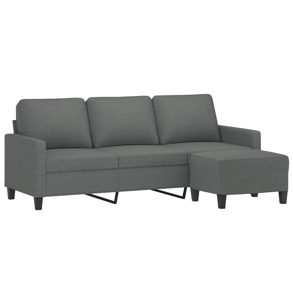 Driezitsbank met voetenbank 180 cm stof donkergrijs is nu te koop bij PeponiXL, paradijselijk wonen!