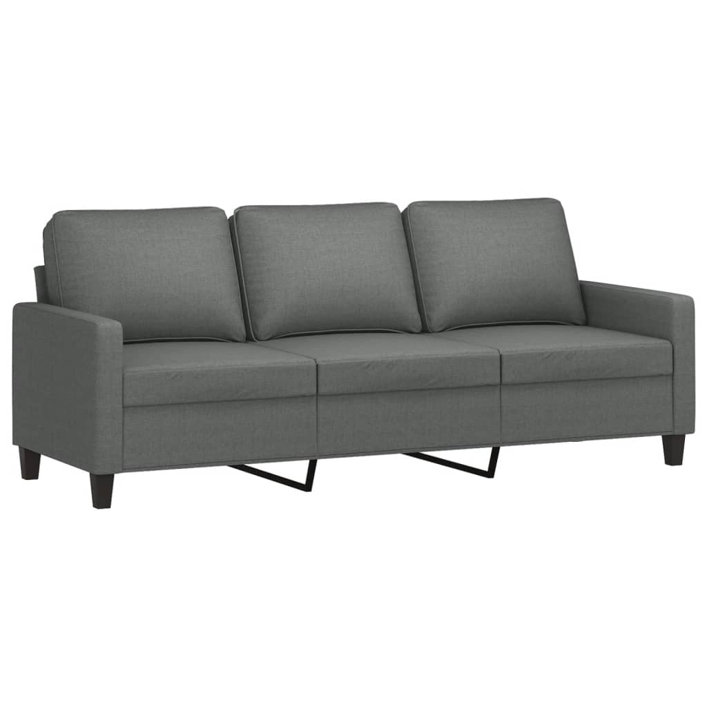 Driezitsbank met voetenbank 180 cm stof donkergrijs is nu te koop bij PeponiXL, paradijselijk wonen!