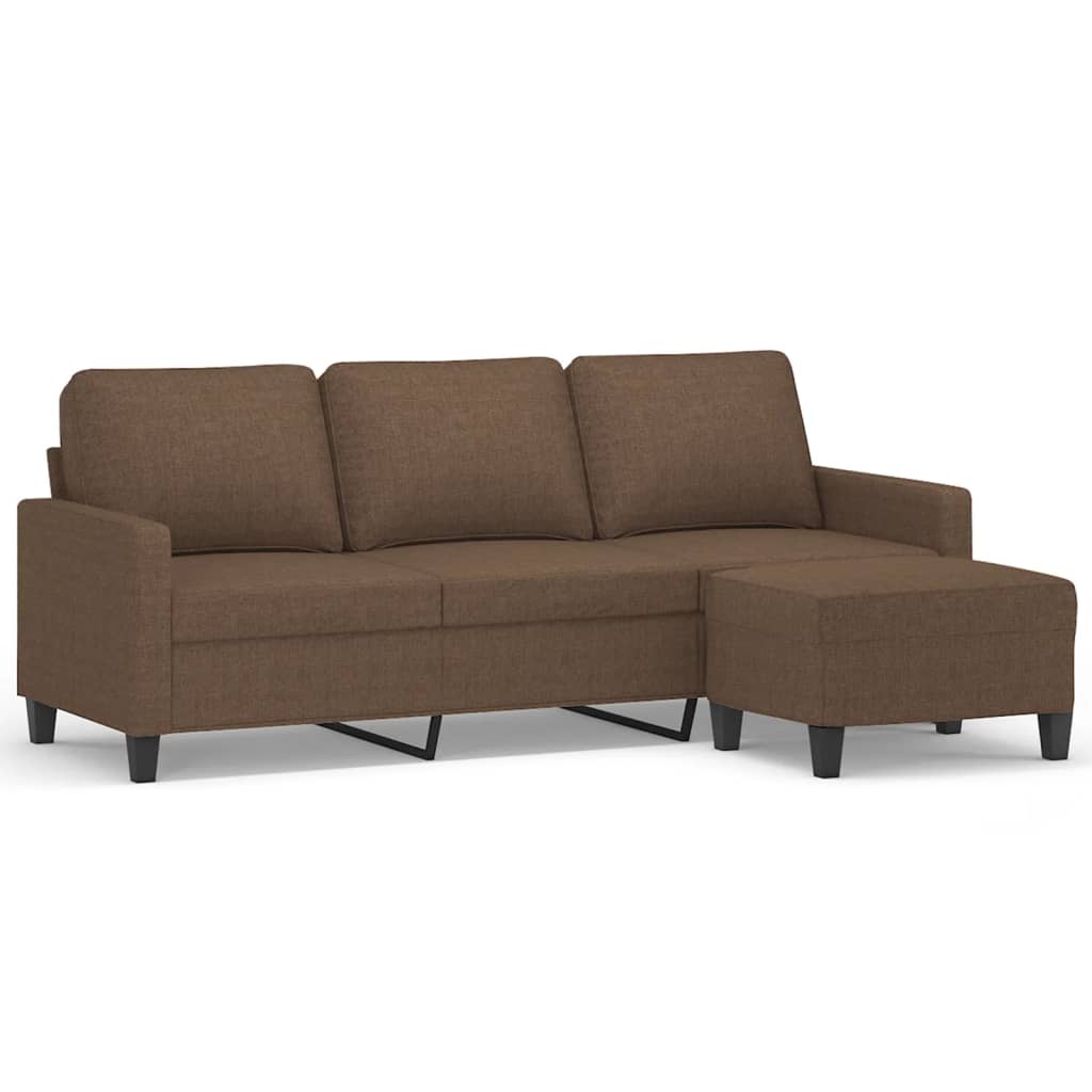 Driezitsbank met voetenbank 180 cm stof bruin is nu te koop bij PeponiXL, paradijselijk wonen!