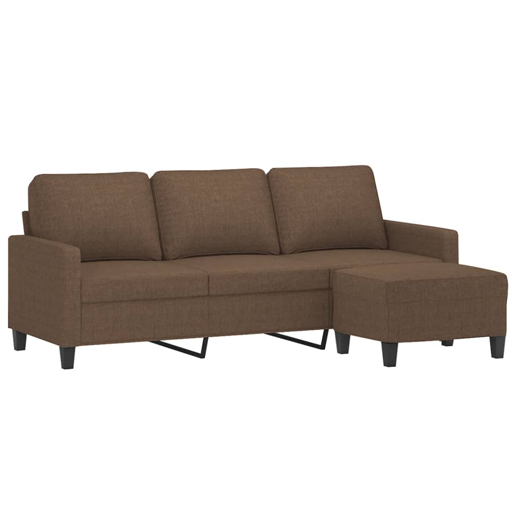 Driezitsbank met voetenbank 180 cm stof bruin is nu te koop bij PeponiXL, paradijselijk wonen!