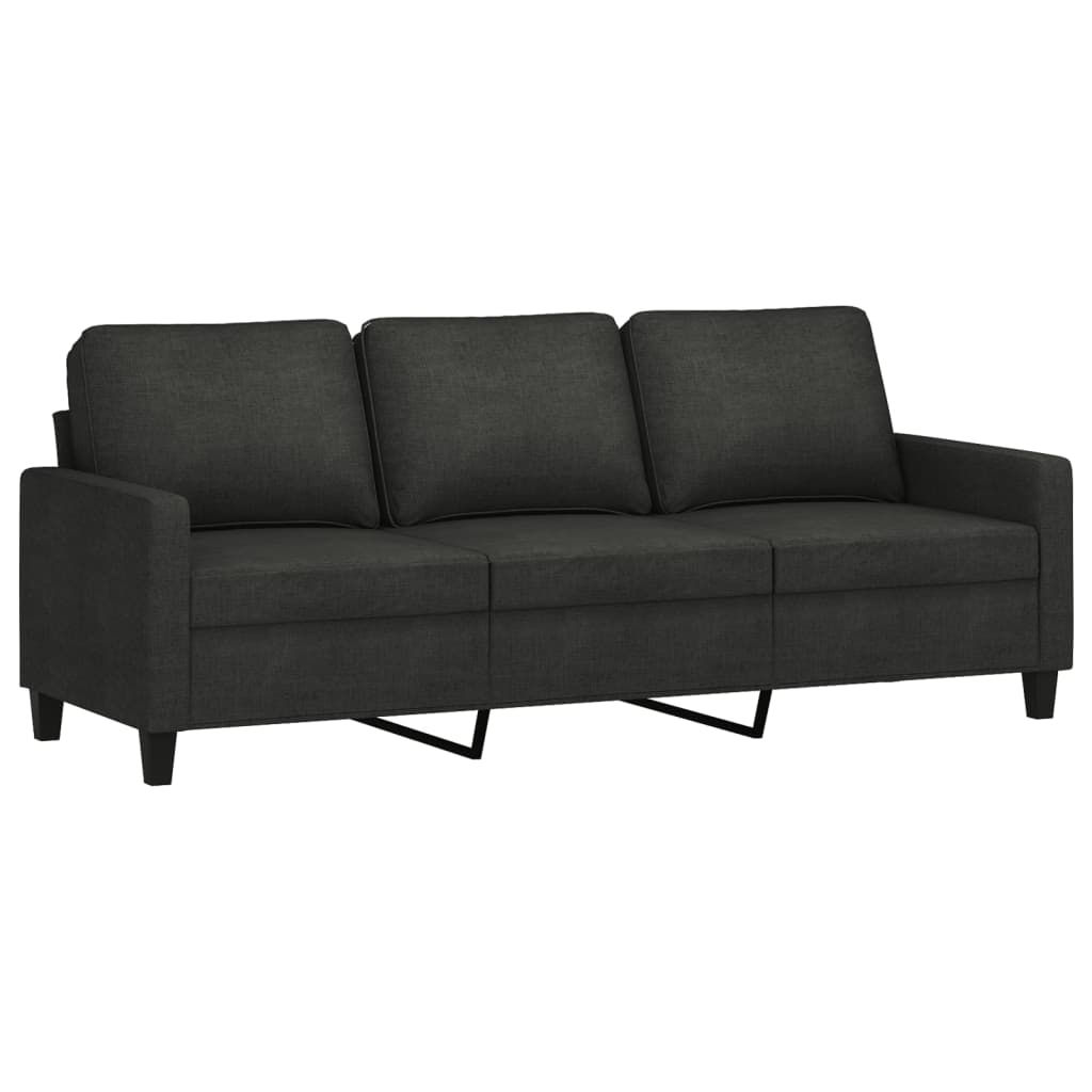 Driezitsbank met voetenbank 180 cm stof zwart is nu te koop bij PeponiXL, paradijselijk wonen!