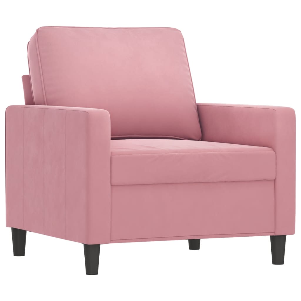 Fauteuil met voetenbank 60 cm fluweel roze is nu te koop bij PeponiXL, paradijselijk wonen!