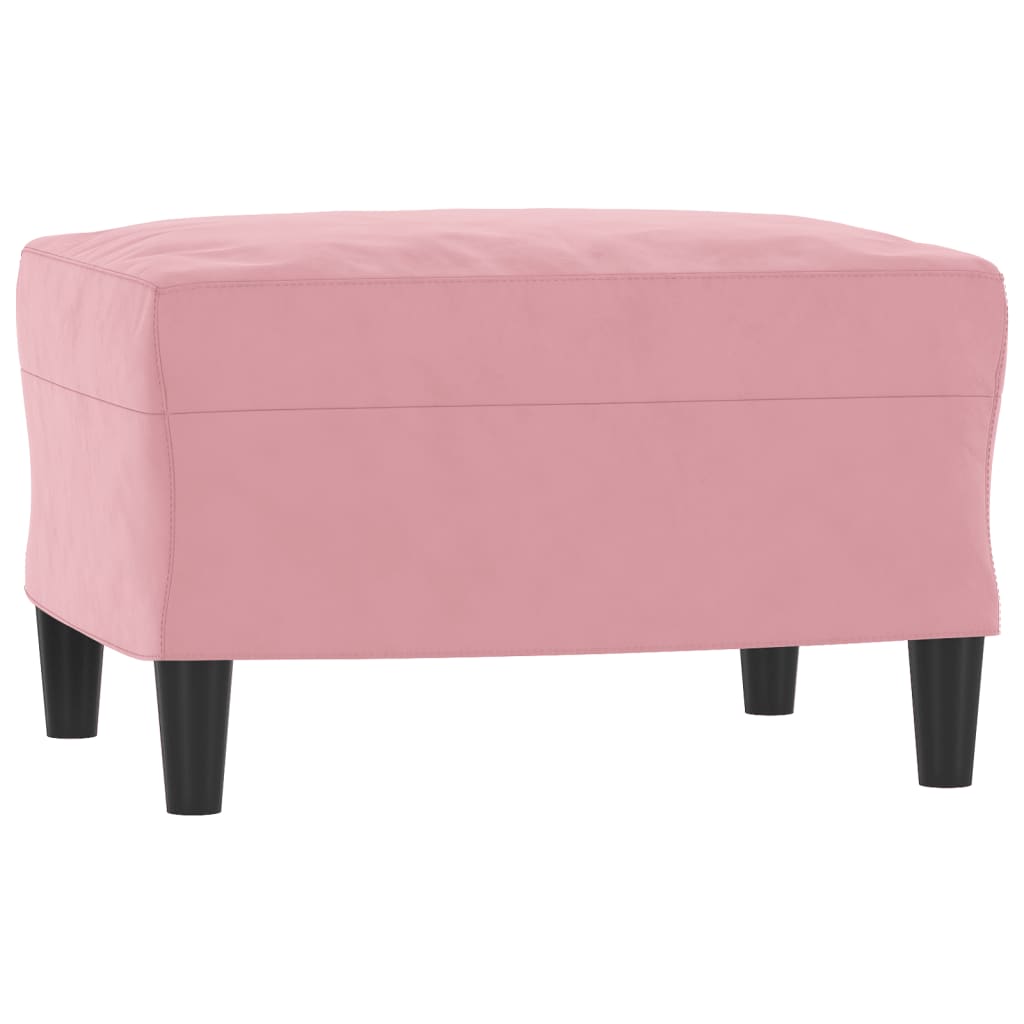 Fauteuil met voetenbank 60 cm fluweel roze is nu te koop bij PeponiXL, paradijselijk wonen!