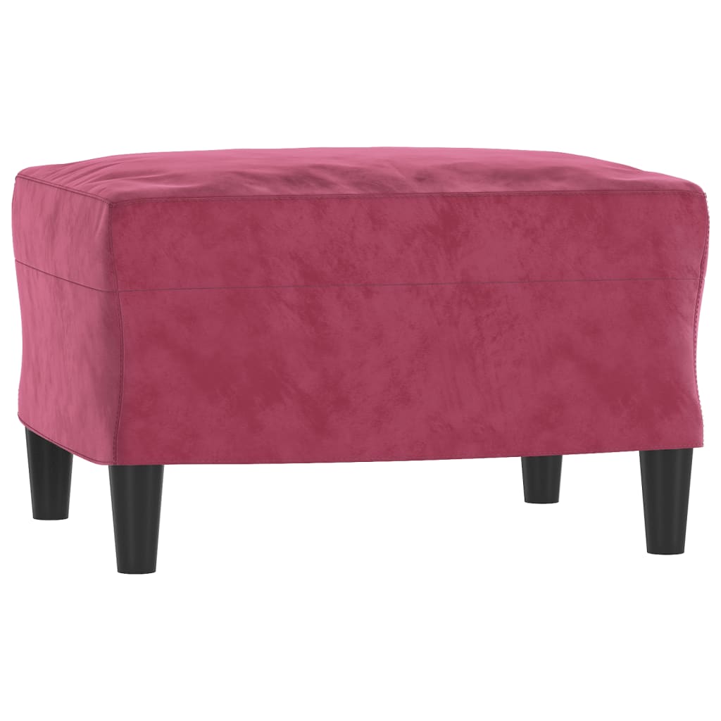 Fauteuil met voetenbank 60 cm fluweel wijnrood is nu te koop bij PeponiXL, paradijselijk wonen!
