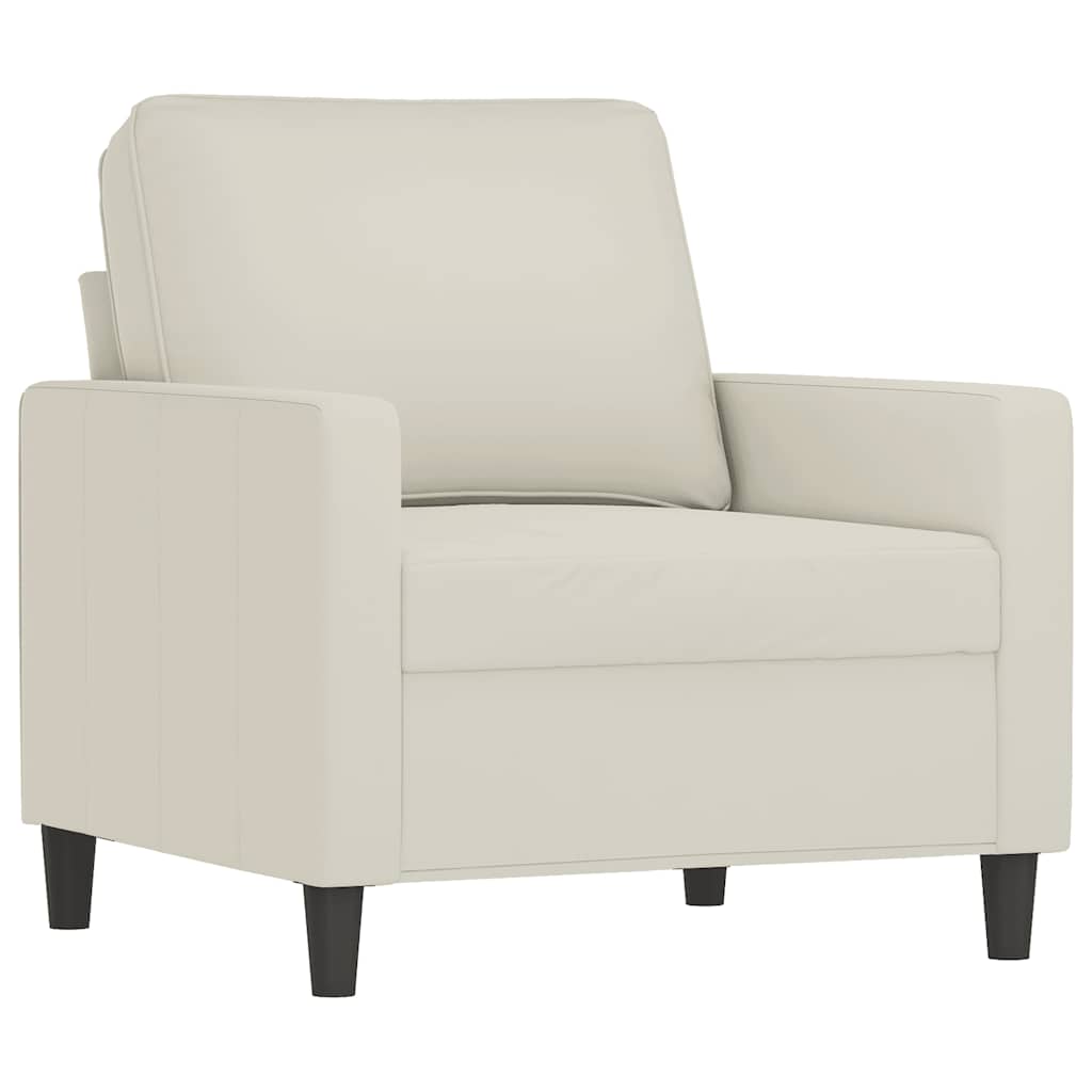 Fauteuil met voetenbank 60 cm fluweel crèmekleurig is nu te koop bij PeponiXL, paradijselijk wonen!