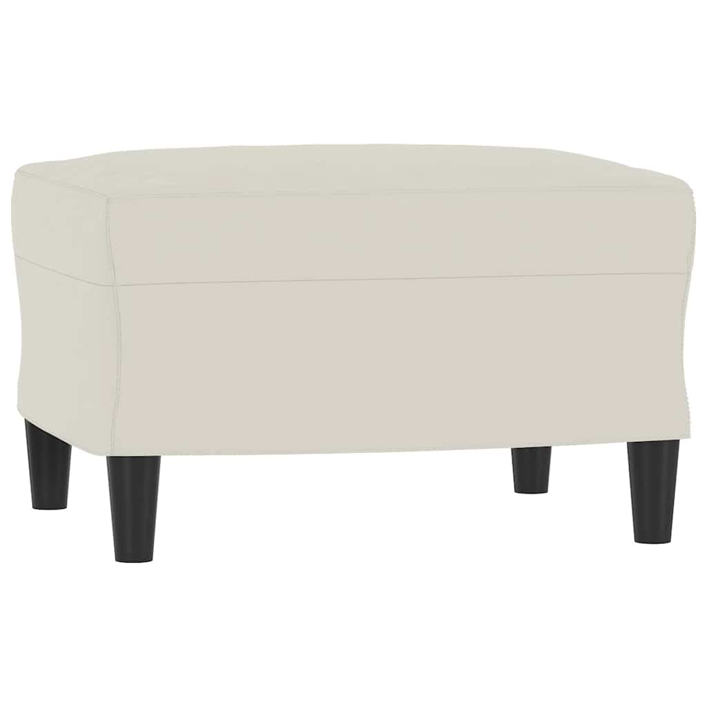 Fauteuil met voetenbank 60 cm fluweel crèmekleurig is nu te koop bij PeponiXL, paradijselijk wonen!