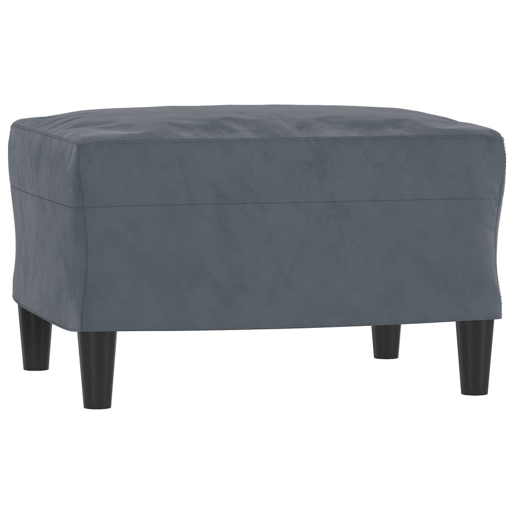 Driezitsbank met voetenbank 180 cm fluweel donkergrijs is nu te koop bij PeponiXL, paradijselijk wonen!