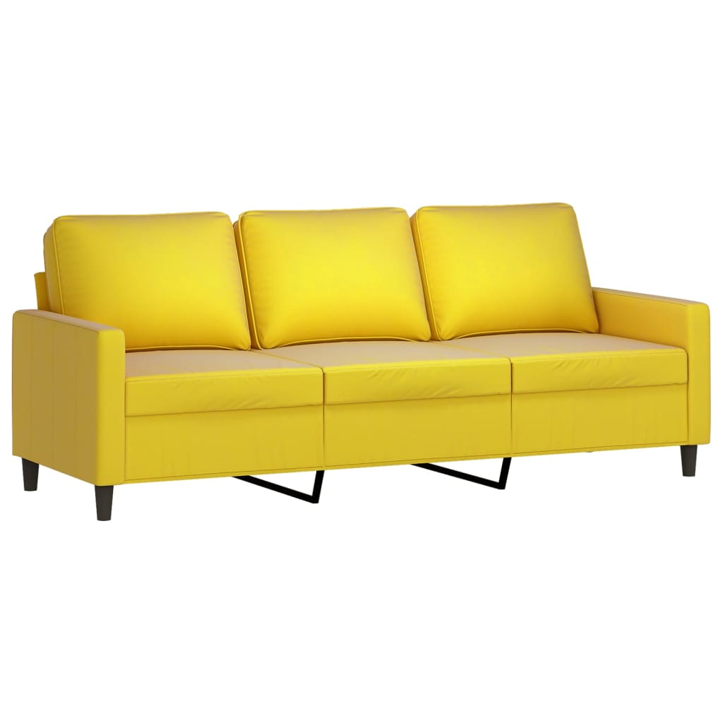 Driezitsbank met voetenbank 180 cm fluweel geel is nu te koop bij PeponiXL, paradijselijk wonen!