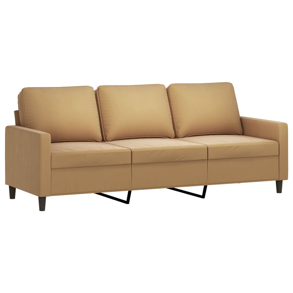 Driezitsbank met voetenbank 180 cm fluweel bruin is nu te koop bij PeponiXL, paradijselijk wonen!
