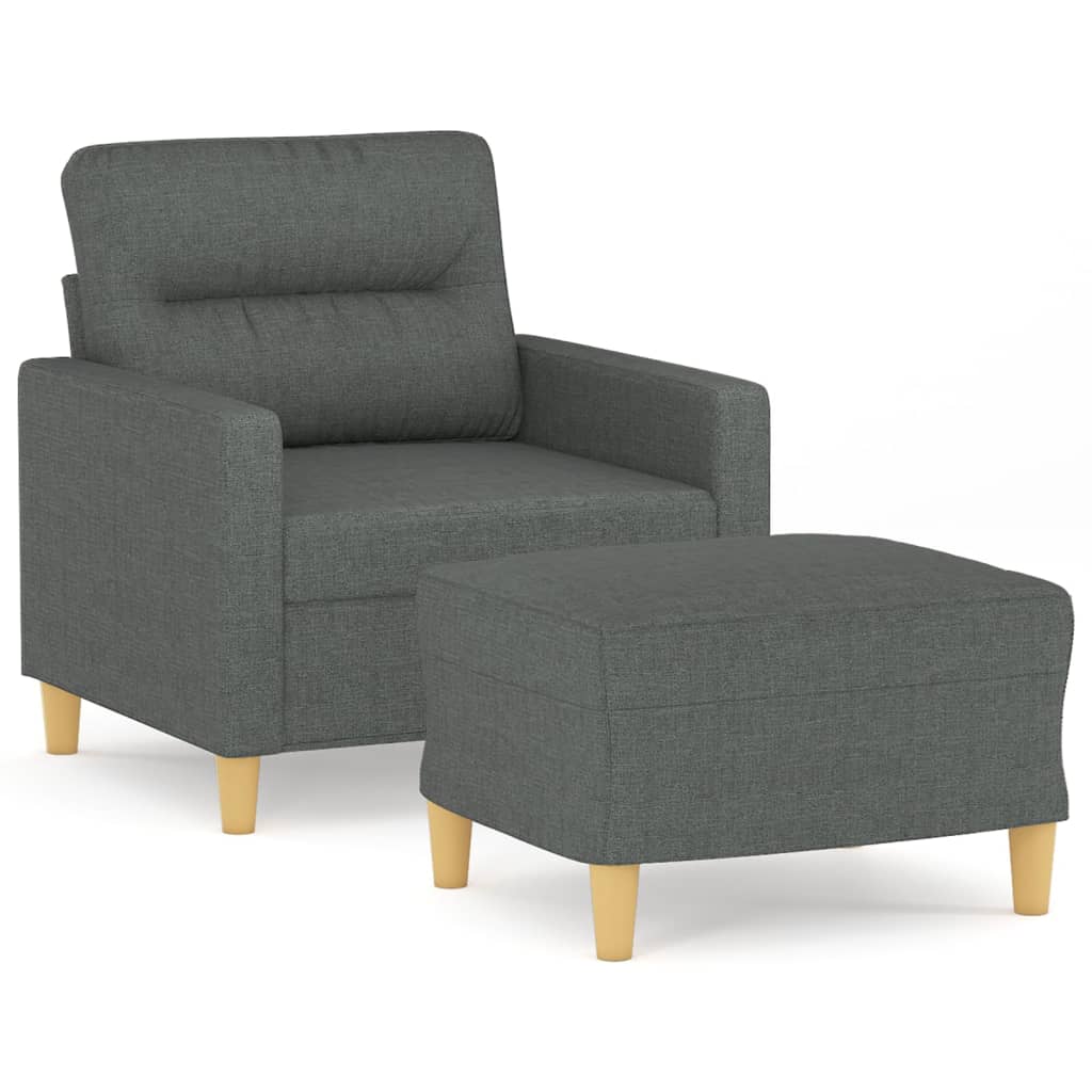 Fauteuil met voetenbank 60 cm stof donkergrijs is nu te koop bij PeponiXL, paradijselijk wonen!