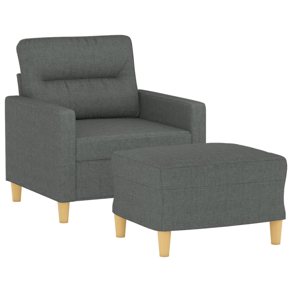 Fauteuil met voetenbank 60 cm stof donkergrijs is nu te koop bij PeponiXL, paradijselijk wonen!